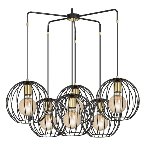 Emibig Albio lampa wisząca 6-punktowa czarna 144/6 144/6