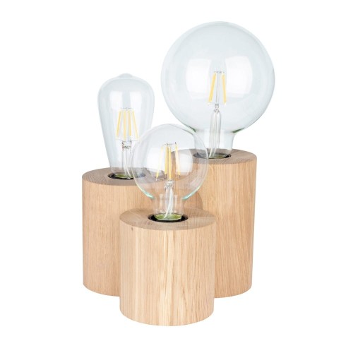 Spotlight Rustykalna LAMPA stołowa VINCENT 2266374 stojąca LAMPKA biurkowa drewniane tuby okrągłe dąb olejowany 2266374