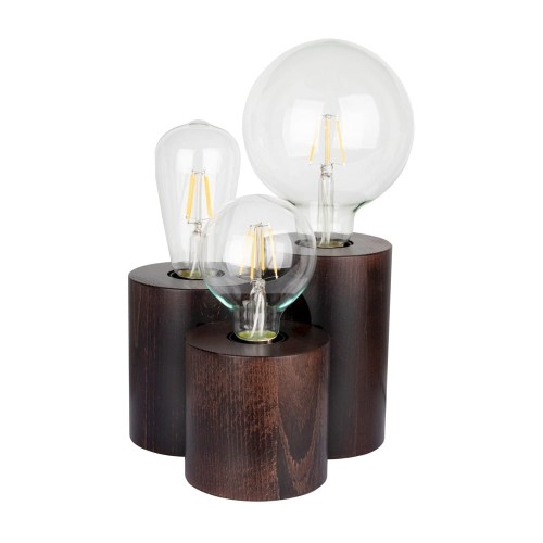 Spotlight Stołowa LAMPA rustykalna VINCENT 2266376 biurkowa LAMPKA drewniana stojące tuby okrągłe orzech 2266376