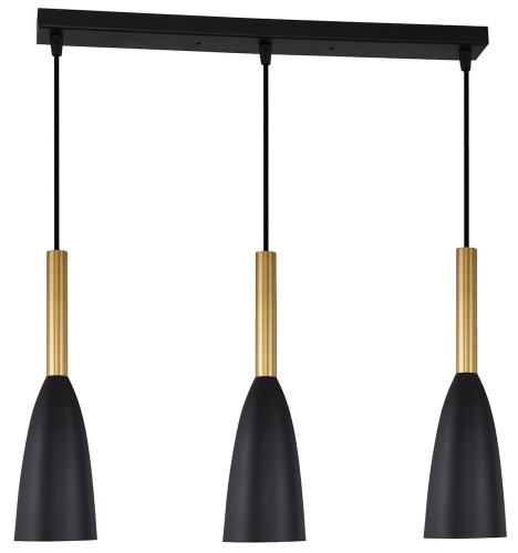 Light Prestige Solin 3 wisząca linia czarno/złota LP-181/3L BK/GD