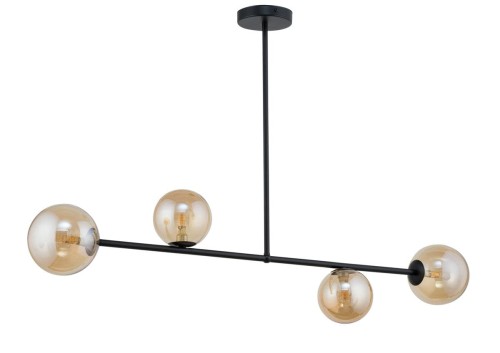 Sigma Roma lampa wisząca 4-punktowa czarna/bursztynowa 32082 32082