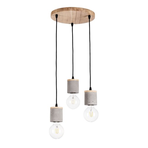 Britop Lampa wisząca CESAR 3 punktowa dąb olejowany szary beton, 1899374R 1899374R