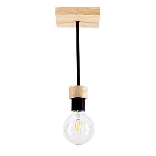 Britop Lampa wisząca CHANDELLE jedno punktowa dąb olejowany czarny metal, 8424174 8424174