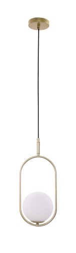 Candellux Lighting złota lampa wisząca z białym kloszem CORDEL 31-73457 elegancka lampa sufitowa do salonu 31-73457