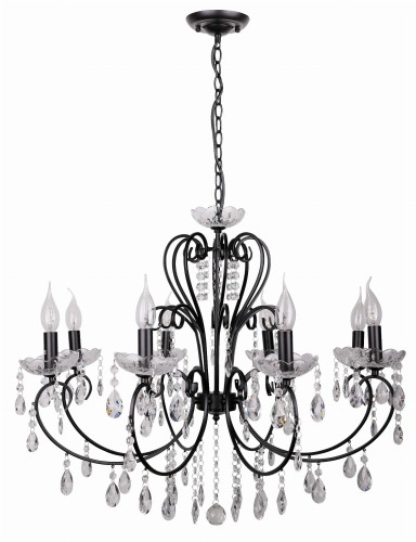 Candellux INSP. AURORA 38-73747 Lampa wisząca kryształowa 73 cm czarna