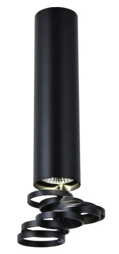 Candellux Lighting czarna lampa sufitowa TUBA 2282763 lampa natynkowa czarny walec z ruchomymi pierścieniami 2282763