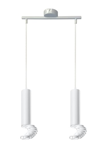 Candellux Lighting biała lampa wisząca podwójna TUBA 32-78636 zwis nad stół do jadalni ruchome pierścienie 32-78636