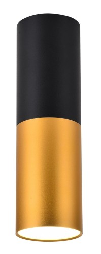 Candellux Lighting czarno-złota tubka sufitowa LED 2282688 TUBA oprawa natynkowa czarny walec GU10 do pokoju 2282688