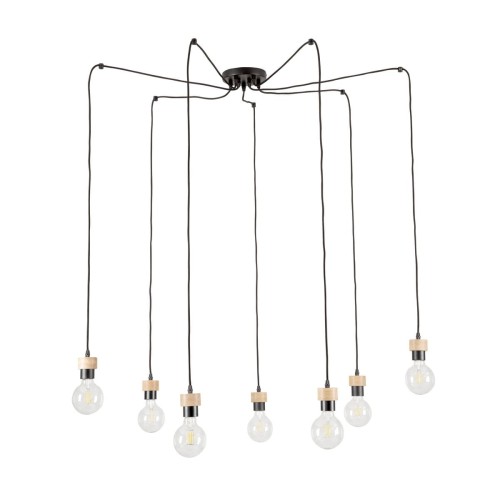 Britop lampa wisząca 7 punktowa CLARTE Spider czarny dąb olejowany 3491704 3491704