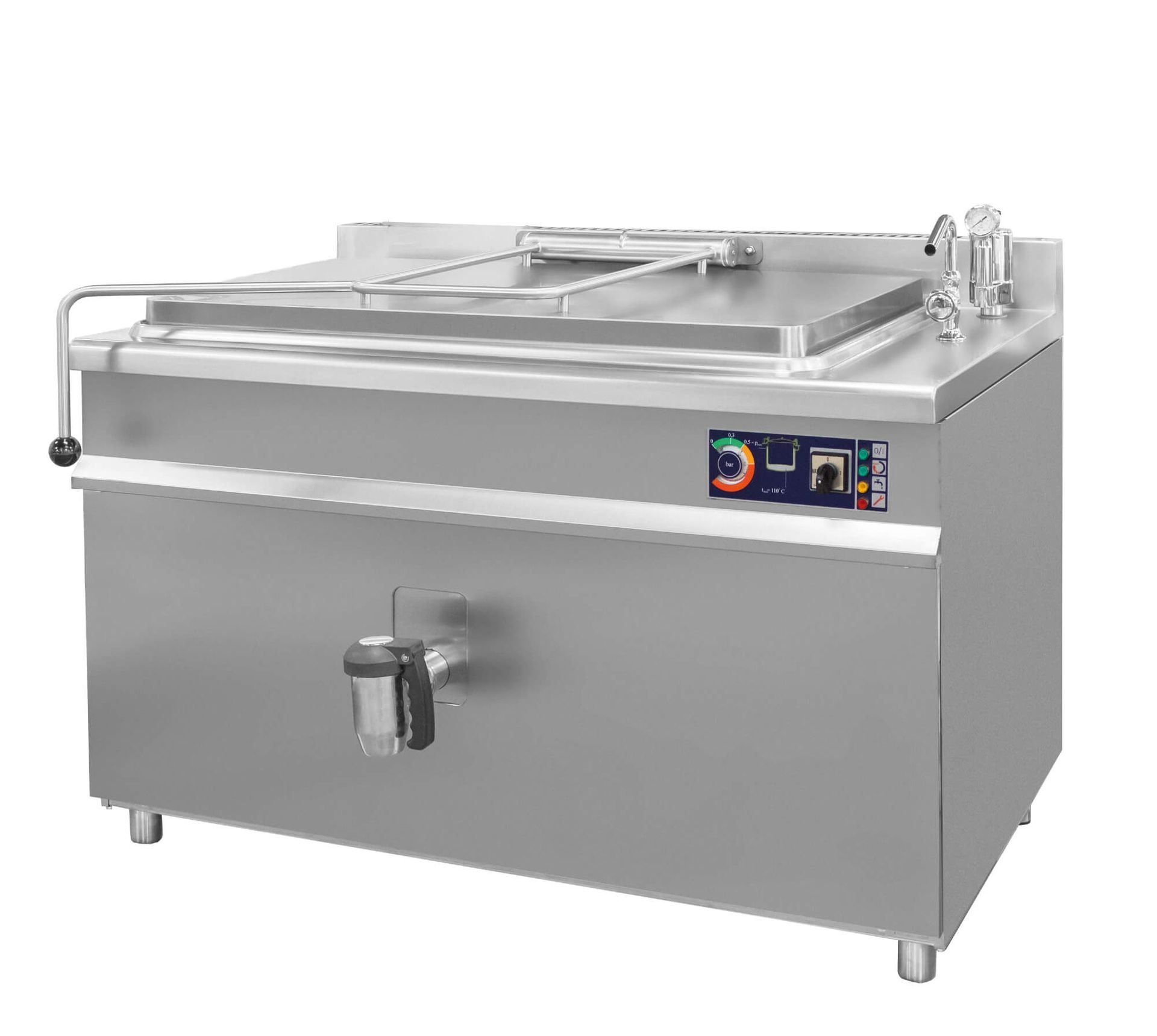 Resto Quality Kocioł warzelny elektryczny z grzaniem pośrednim automatyczne napełnianie 30 kW 400V 200 l 1350x900x900 mm RQLF-201E