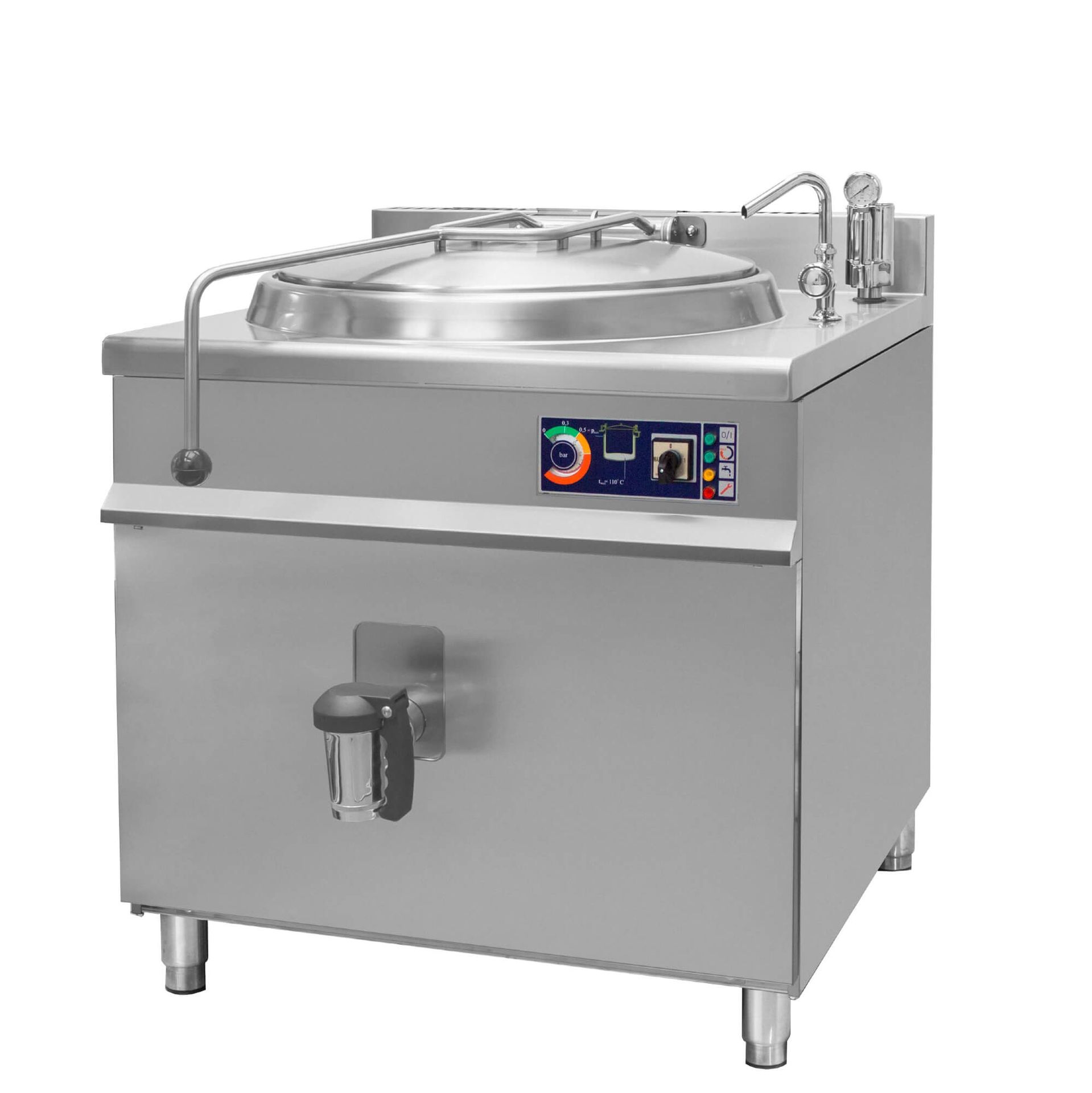 Resto Quality Kocioł warzelny elektryczny z grzaniem pośrednim opcja mieszadła 18 kW 400V 100 l 900x900x900 mm RQLR-101E