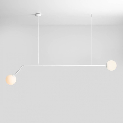 ADX LAMPA wisząca 1064H ADX szklana OPRAWA industrialne kule ZWIS pręt biały 1064H