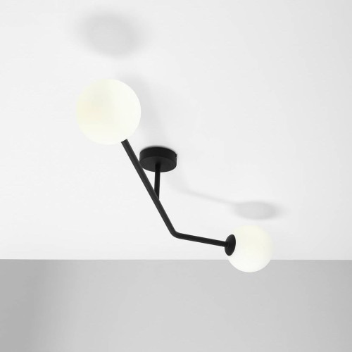 Aldex Pure lampa sufitowa 2-punktowa czarna 1064D1