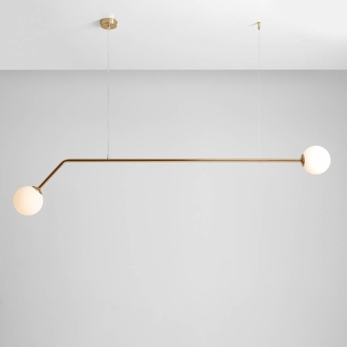 ADX Industrialna LAMPA wisząca 1064H30 ADX szklana OPRAWA zwis kule pręt złoty biały