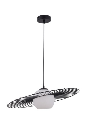 Sigma Lampa wisząca druciana czarna Sol 1 punktowa szklana kula 32038 - 32038