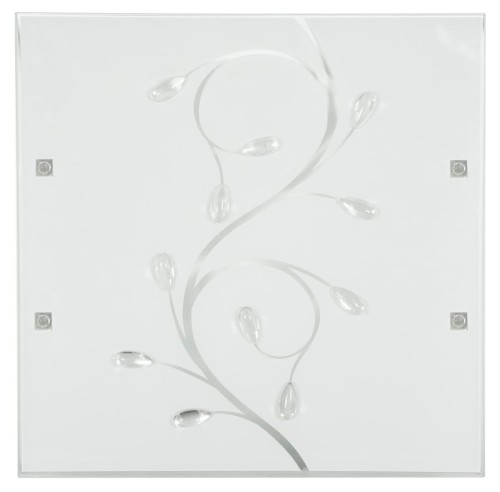 Candellux Lighting kwadratowy plafon FONTANA 10-61133 szklana lampa sufitowa 30cm nowoczesna z aplikacją 10-61133