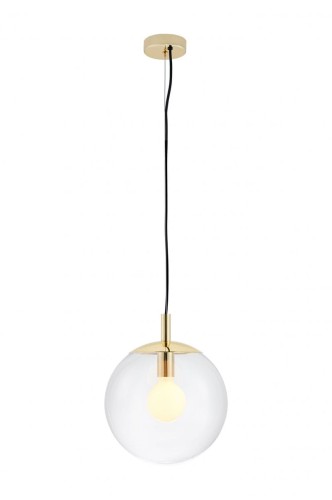 Kaspa Lampa wisząca Alur S 10736109 pojedynczy zwis w kształcie kuli ze złotymi detalami