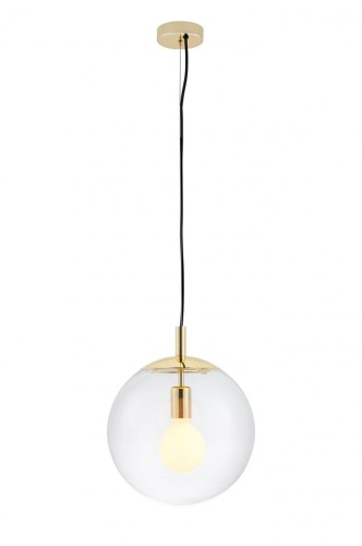 Kaspa Lampa wisząca Alur M 10737109 transparentna oprawa ze złotymi detalami