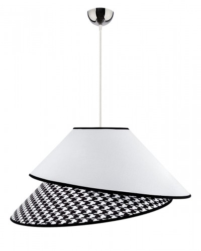 DUOLLA Tekstylna lampa wisząca Coco, biała pepita