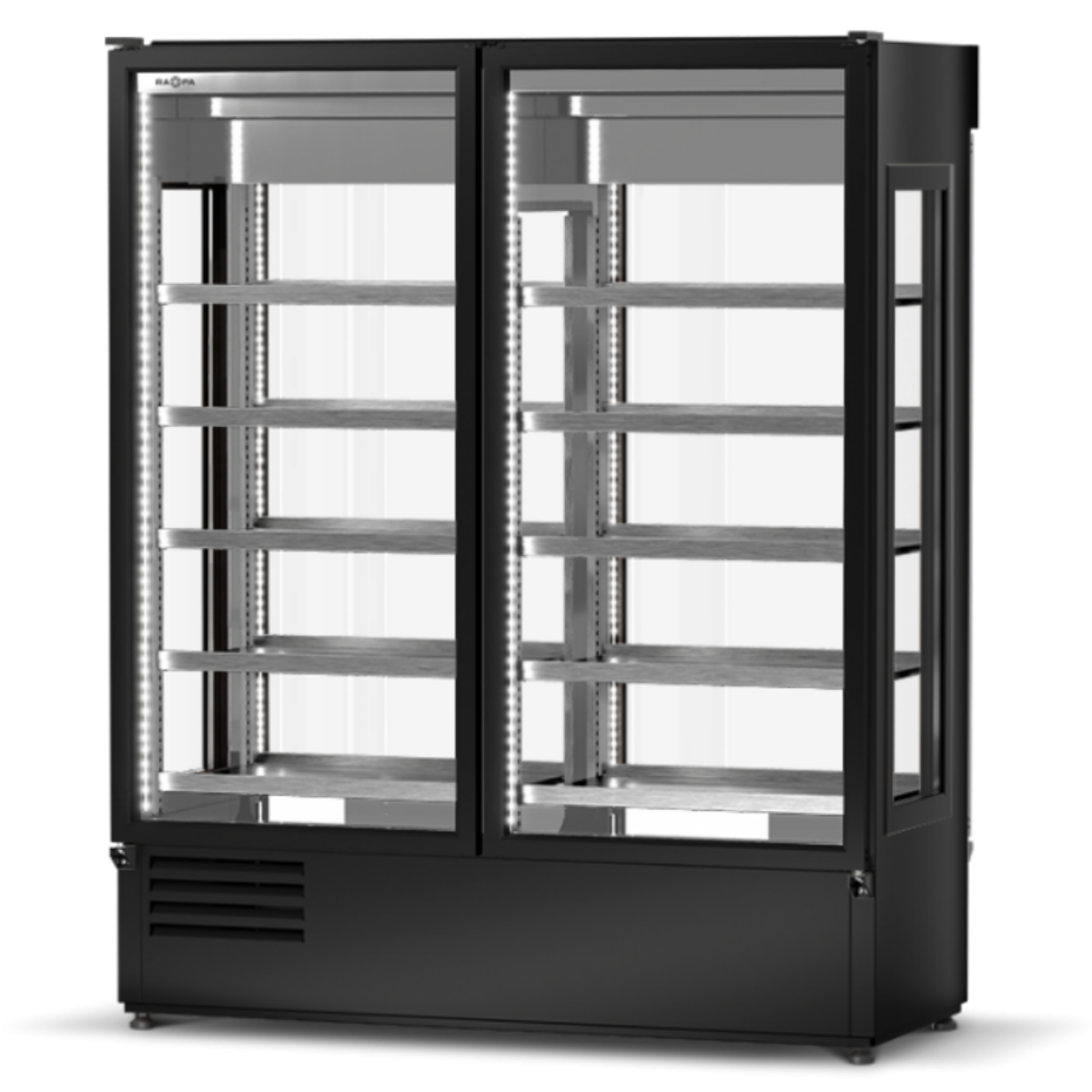 Szafa chłodnicza czterostronnie przeszklona RAPA SCh-4S/NW/W/BP 1400