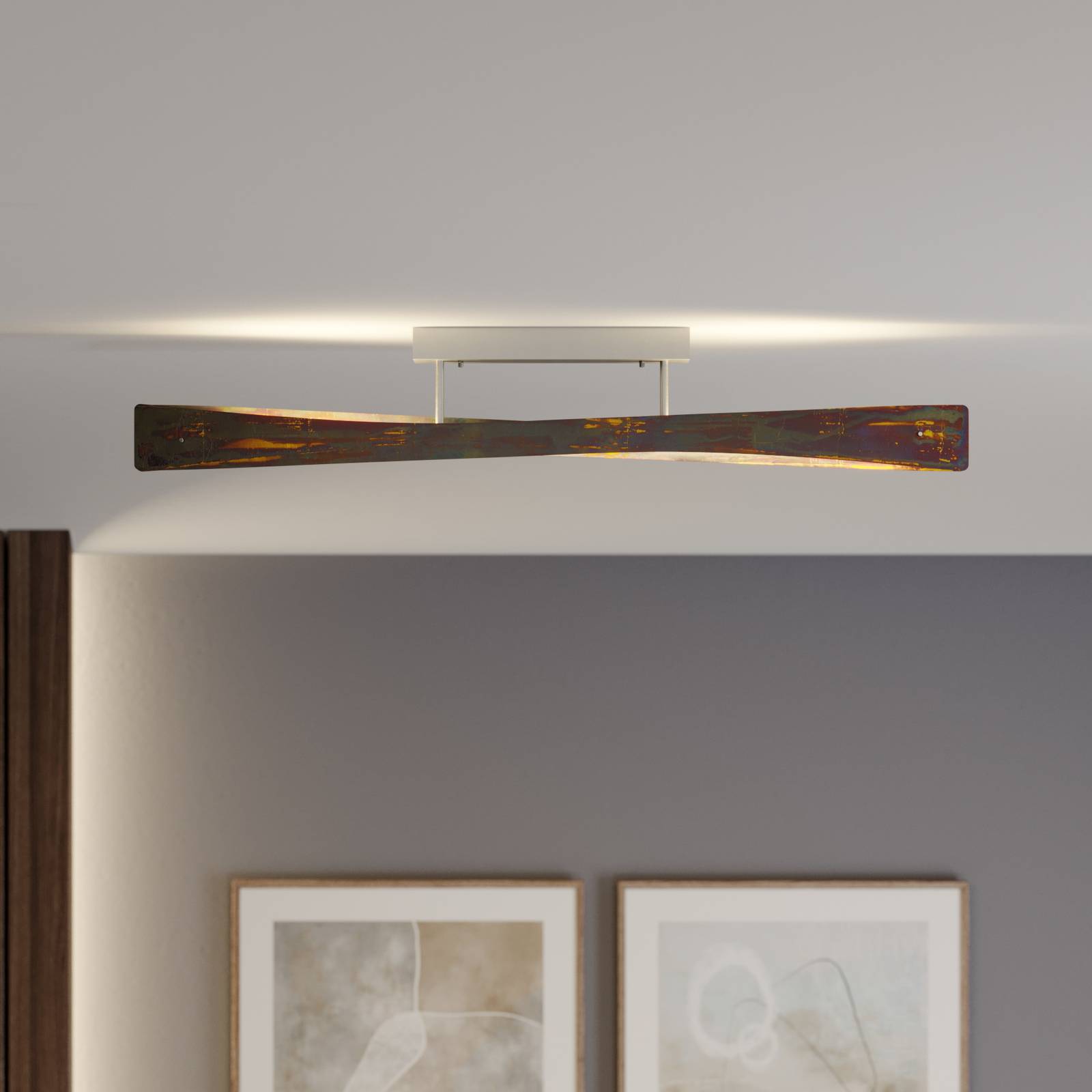 Rothfels Lian lampa sufitowa LED, złota oksydowana