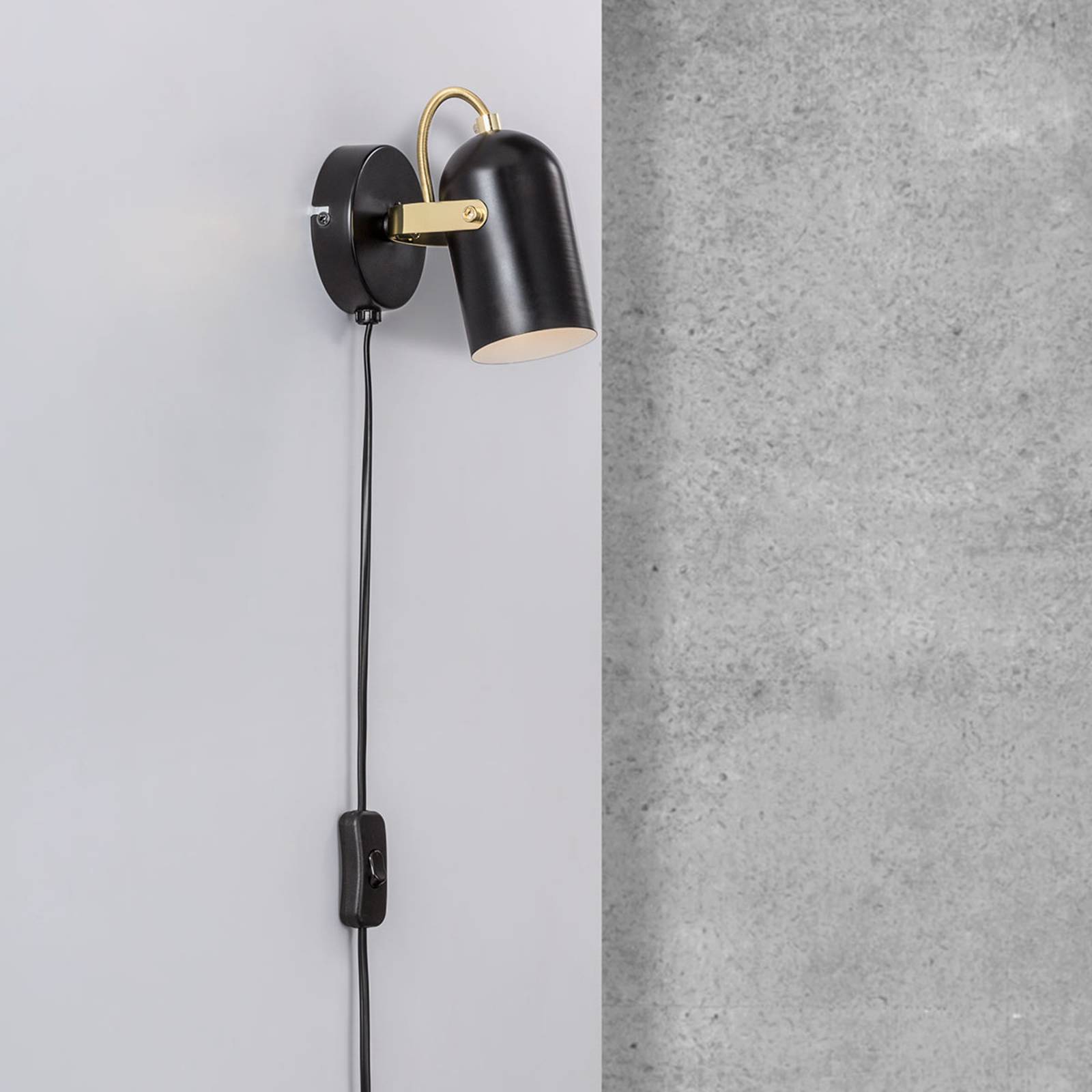 Lampa ścienna Lotus z kablem i wtyczką