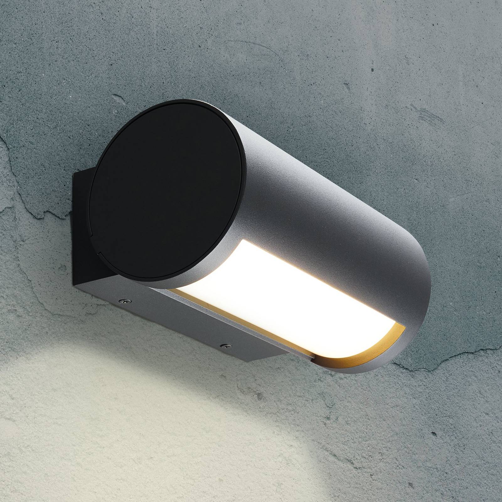 Heitronic Kinkiet zewnętrzny LED Timor, czarny, aluminium, nowoczesny