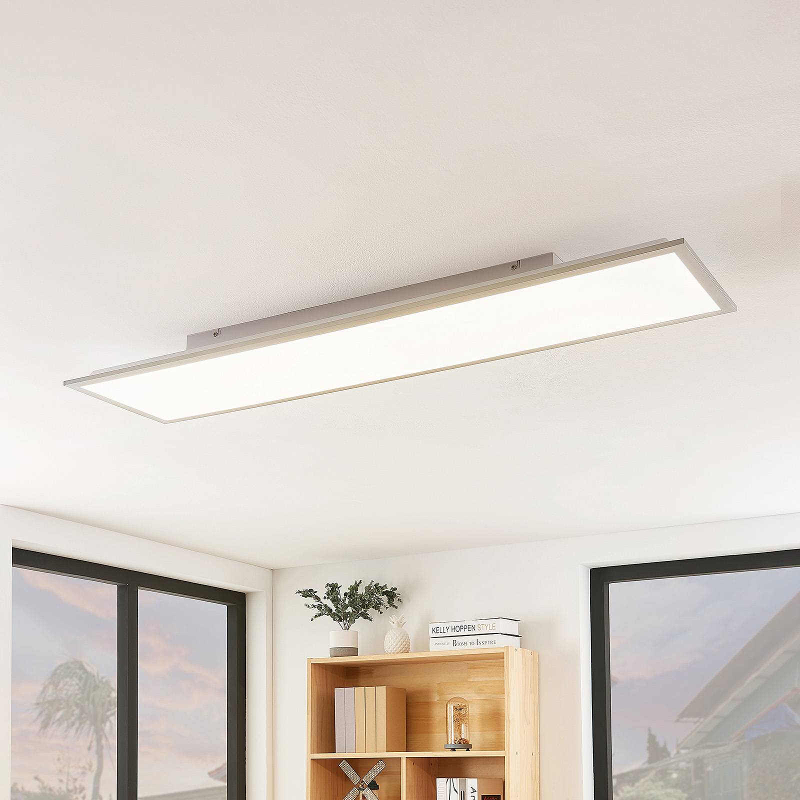 Lindby Stenley panel LED, CCT, 119 cm x 29 cm