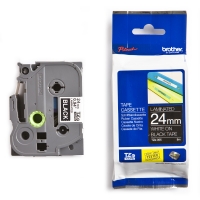 Brother TZe-355 taśma, nadruk biały na czarnym tle, 24 mm, oryginalna