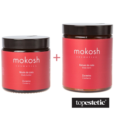 Mokosh Body Butter + Body Balm Cranberry ZESTAW Masło do ciała 120 ml + Balsam do ciała - Żurawina 180 ml