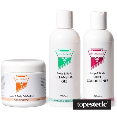 Dr Michaels Dr Michaels Zestaw Powiększony Łuszczyca ZESTAW Maść 250 g + Żel 200 ml + Odżywka 200 ml