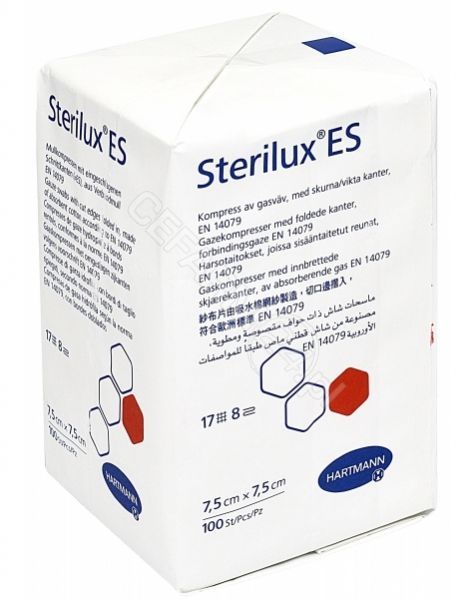 Hartmann Kompresy niejałowe sterilux es 7,5 x 7,5 cm 8-warstwowe 17-nitkowe x 100 szt
