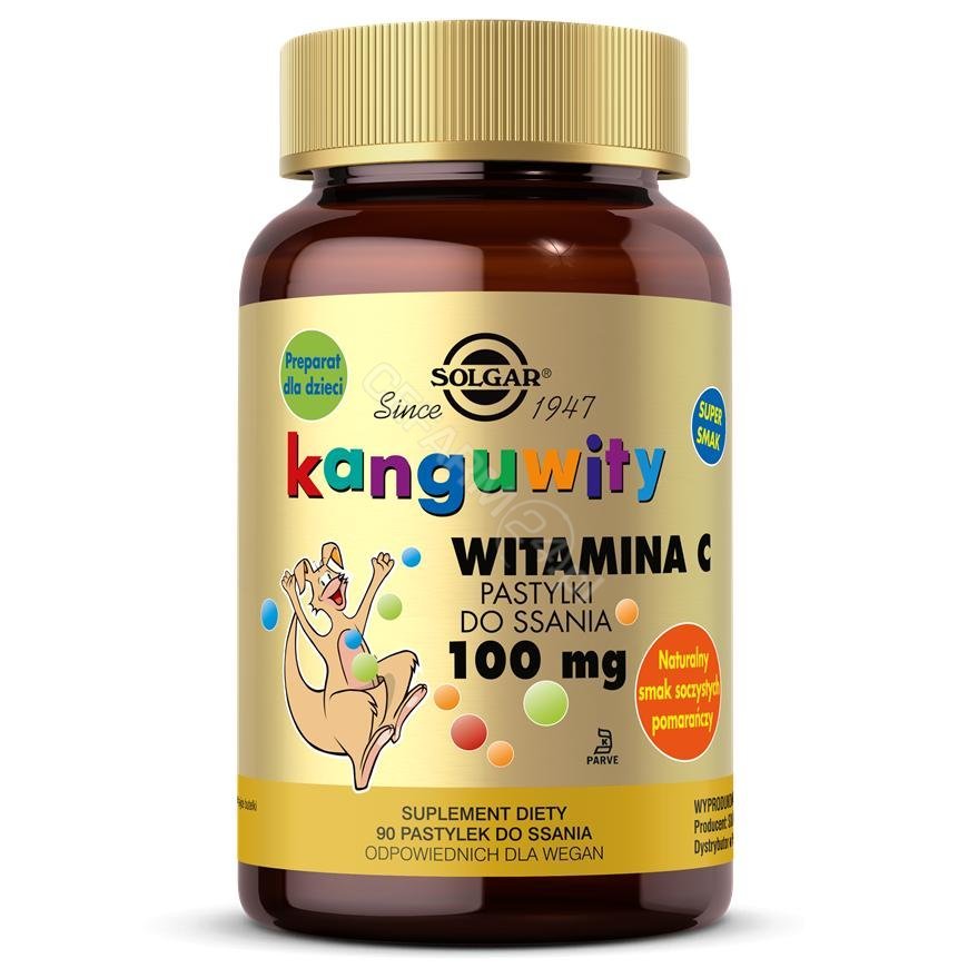Solgar Kanguwity witamina C 100 mg do ssania 90 pastylek
