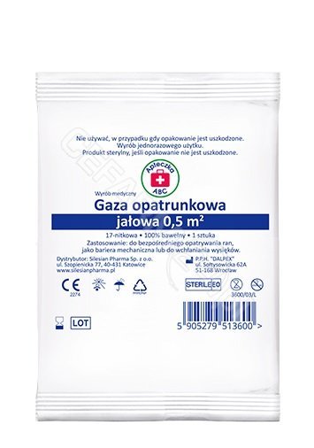 SILESIAN PHARMA SP ZOO Gaza opatunkowa jałowa 17 nitkowa 1/2 m2 Apteczka ABC