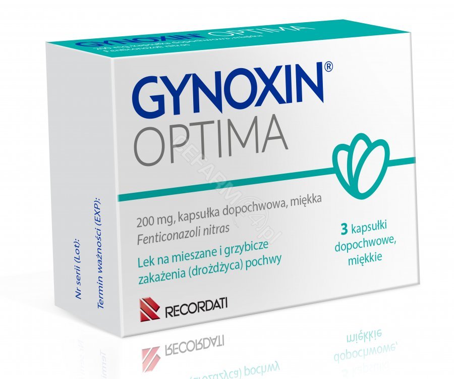 RECORDATI Gynoxin Optima 200 mg x 3 kaps dopochwowe