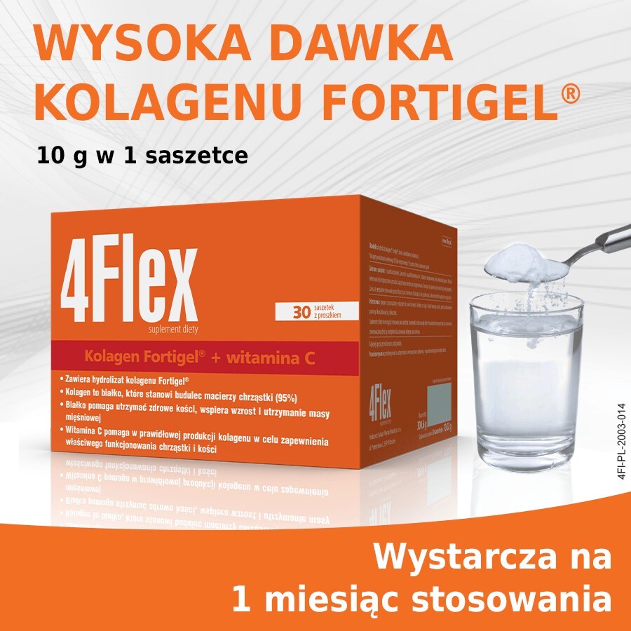 VALEANT SP. Z O.O. SP.J. 4Flex kolagen na stawy z witaminą C, 30 saszetek