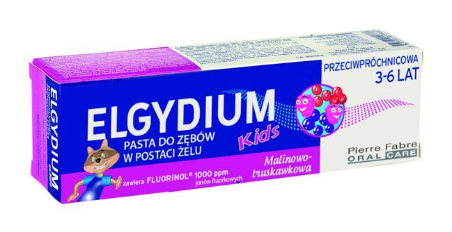Elgydium Kids pasta żel do zębów dla dzieci 2-6 lat 50ml malina/truskawka)