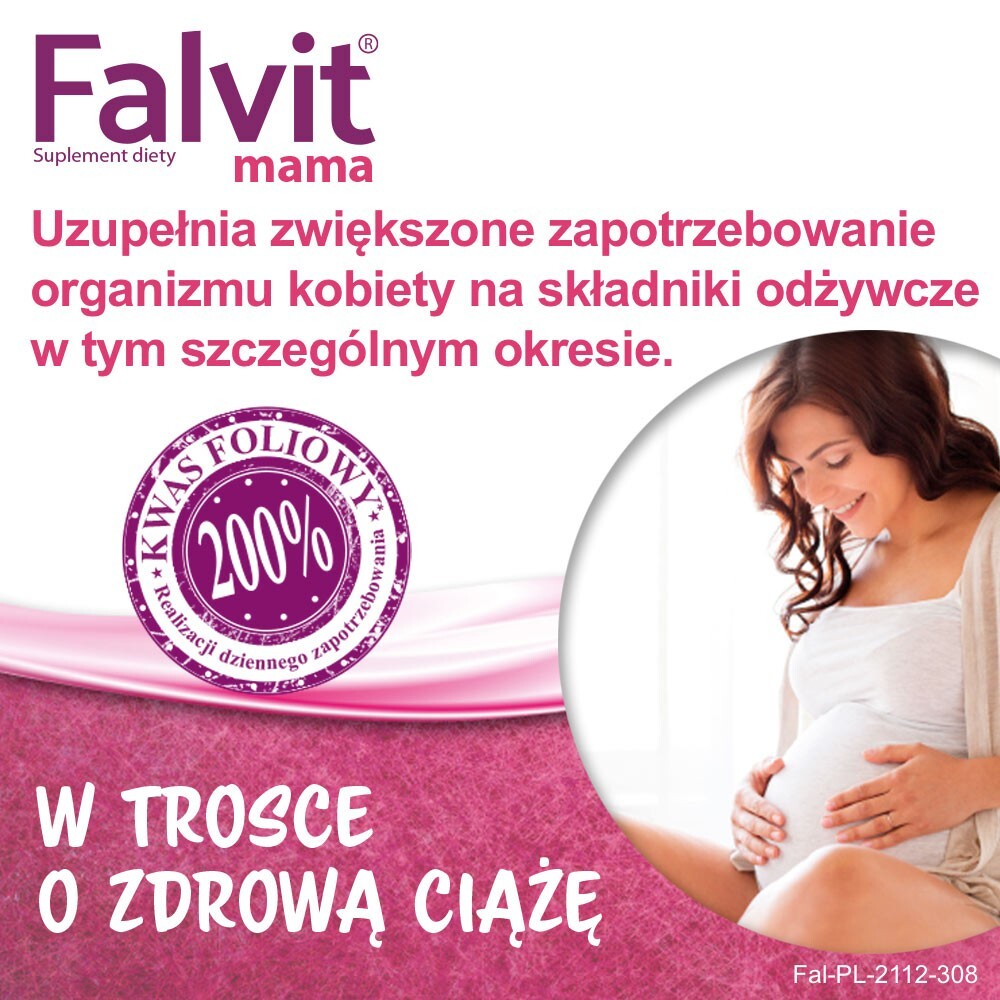 Jelfa S.A. Falvit mama witaminy dla kobiet w ciąży i matek karmiących, 60 tabl.