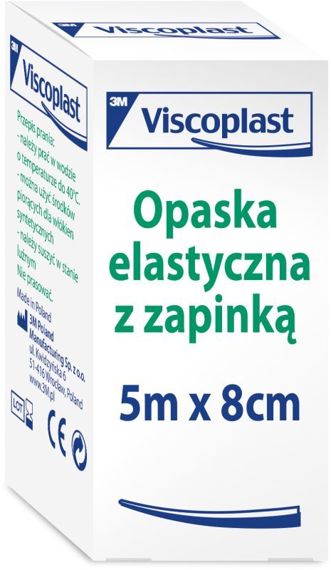 3M VISCOPLAST Opaska elastyczna tkana z zapinką 5m x 8cm