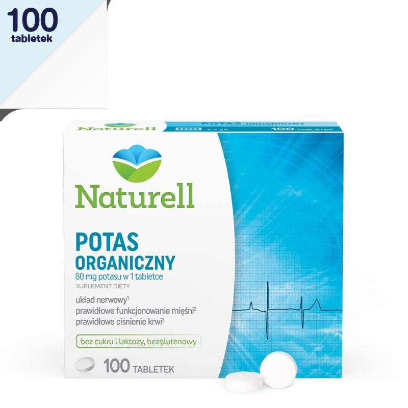 NATURELL Potas organiczny 80mg 100tabl. NATURELL 21NATPOTTA