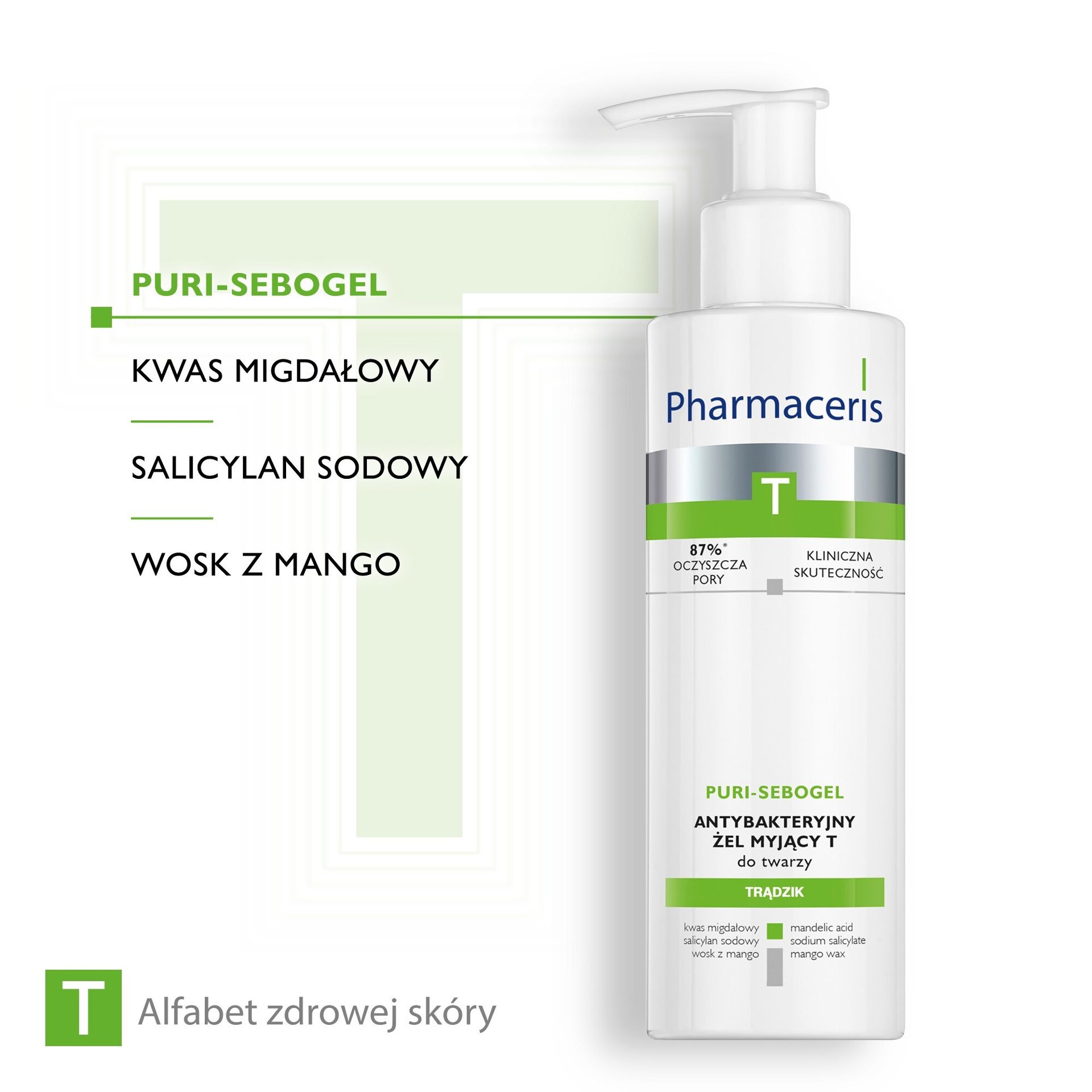 Pharmaceris T żel antybakteryjny do twarzy 190ml