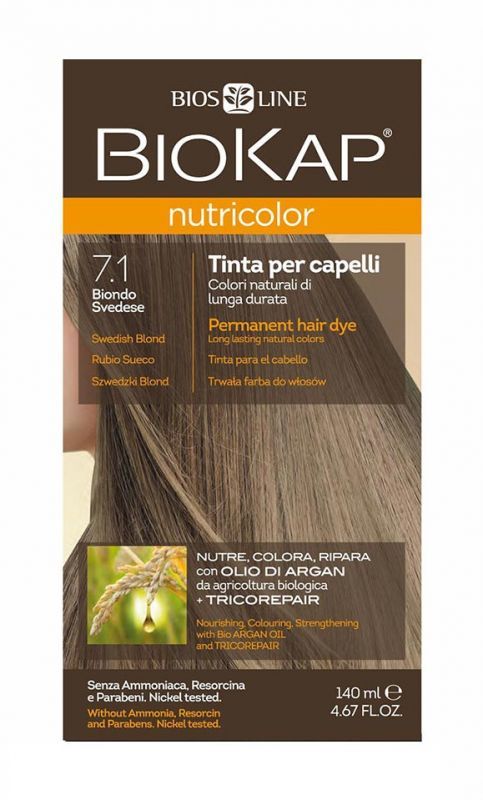 BIOKAP Nutricolor 7.1 szwedzki blond farba do włosów 140 ml 7043081