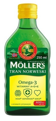 MÖLLER'S Tran norweski  aromat cytrynowy, 250 ml