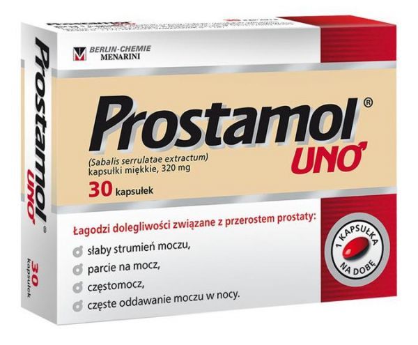 Prostamol UNO - lek łagodzący dolegliwości związane z przesrostem prostaty, 30 kapsułek miękkich  6500701