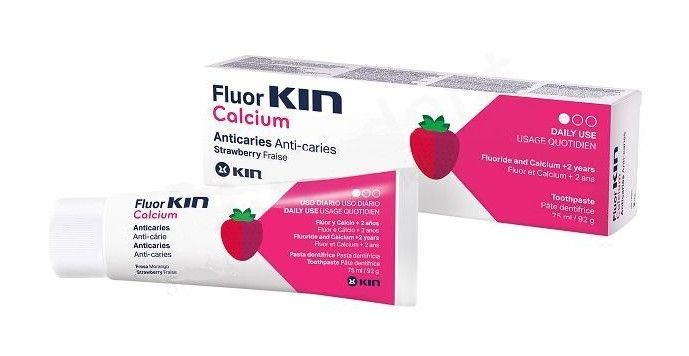 Фото - Зубна паста / ополіскувач Kin Fluor-Kin calcium Pasta 75 ml