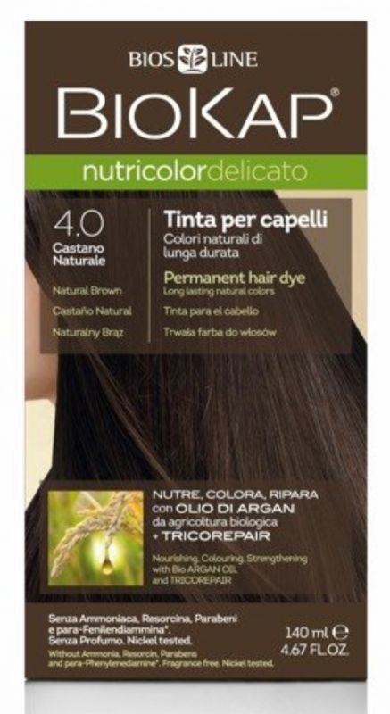 Biokap Nutricolor Delicato Farba do włosów 4.0 Naturalny Brąz 140 ml