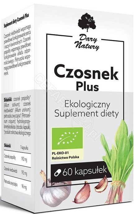 DARY NATURY Czosnek Plus 60kaps. Ekologiczny Suplement diety DARY NATURY 21DARCZOSN