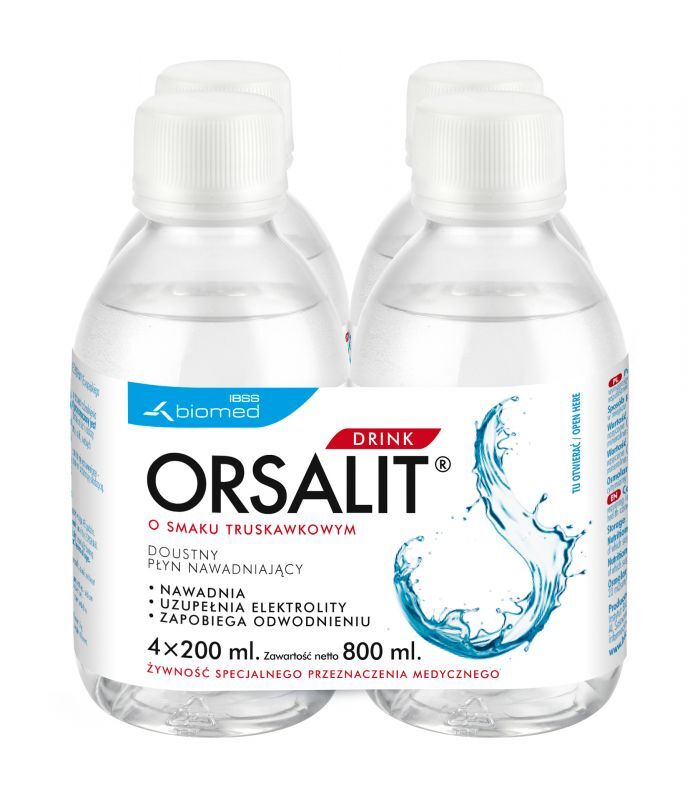 Biomed Orsalit drink o smaku truskawkawkowym 4 x 200ml 3033861