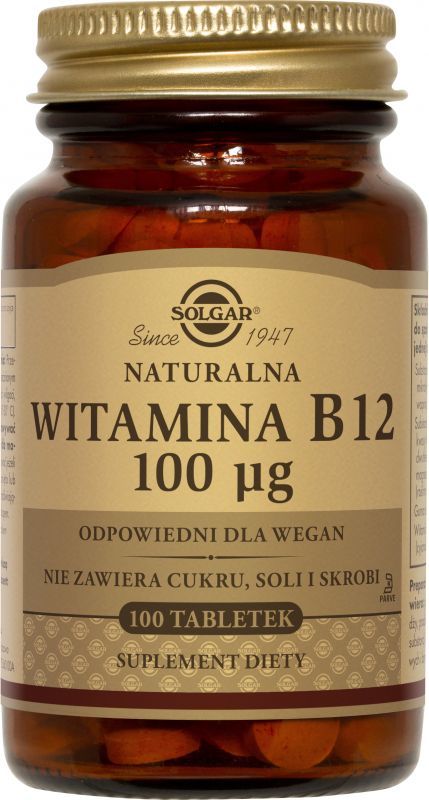 Solgar Witamina B12 naturalna 100g x 100 tabl