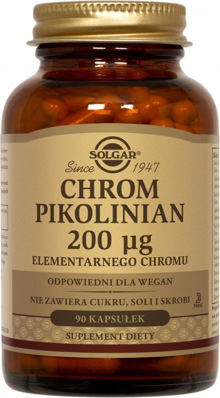 Solgar Chrom pikolinian 200 mcg - 90 kapsułek